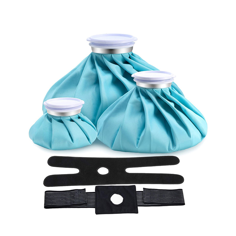 Säädettävä uudelleenkäytettävä jääpakkaus vammojen varalta kahdella kääreellä 