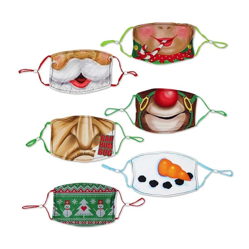 Painettu Christmas 2 Layer Flat Cotton Mask 