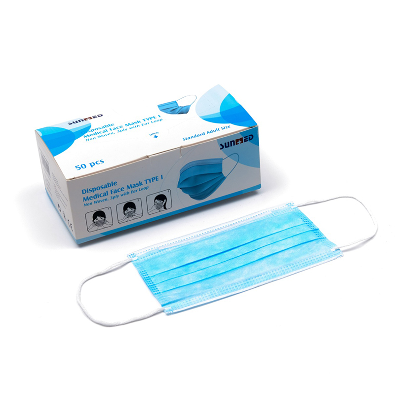 Kertakäyttöinen 3-kerroksinen nonwoven-kasvomaski 