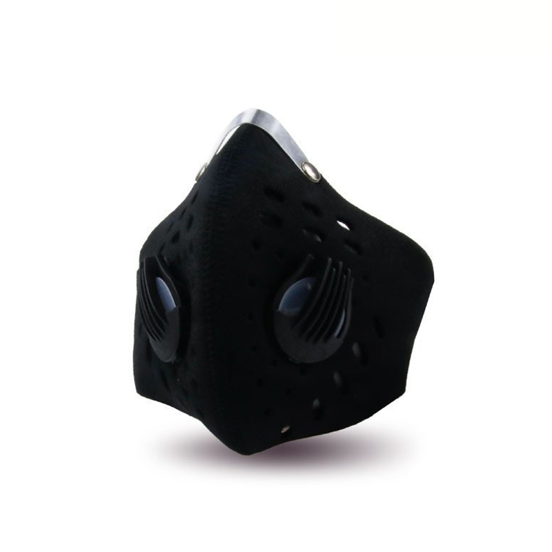 Muodikas pestävä uudelleenkäytettävä musta hengityssuojain moottoripyöräilyyn