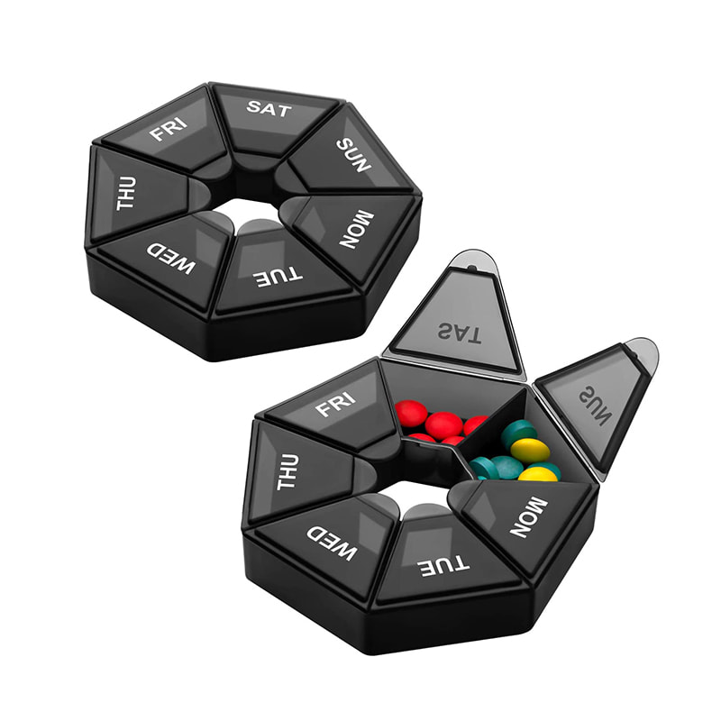 Kannettava erittäin suuri viikoittainen pillereiden järjestäjä lääkkeitä varten 