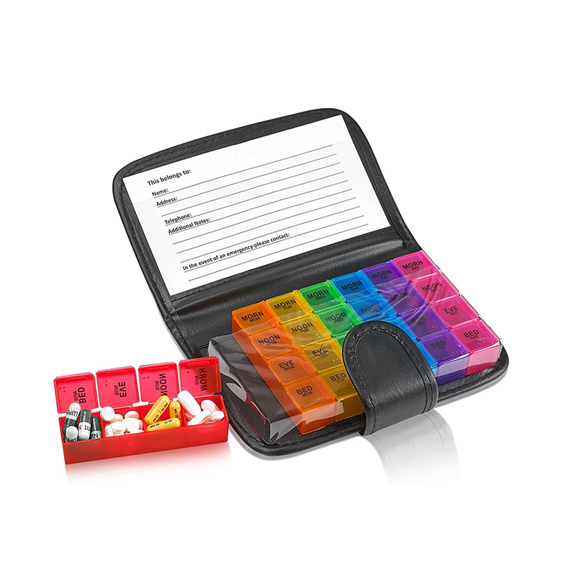 Reseptilääkkeiden lompakko pillerirasia kalaöljyä varten 