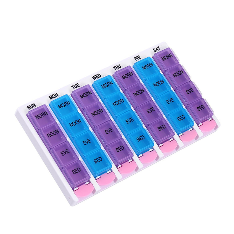 Hot Sale viikoittainen painonapillinen pillerirasia matkustamiseen 