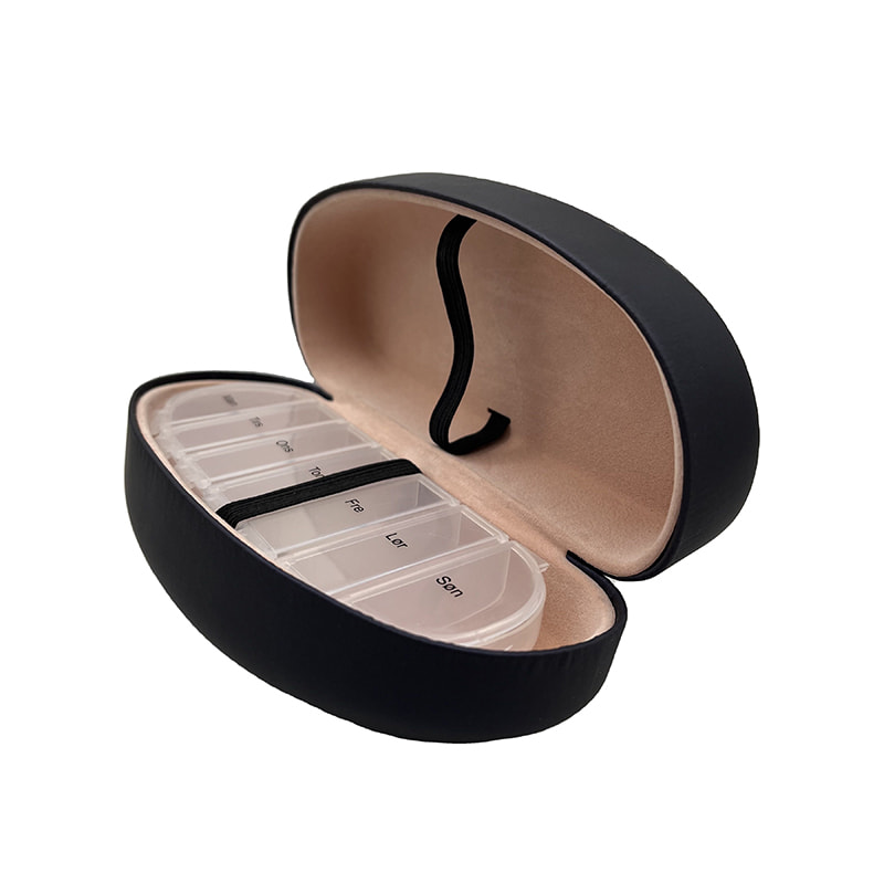 Novelty Weekly 7-lokeroinen pillerikotelo ja lasikotelo