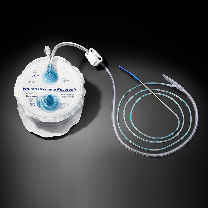 Haavan tyhjennyssäiliö (jousella)